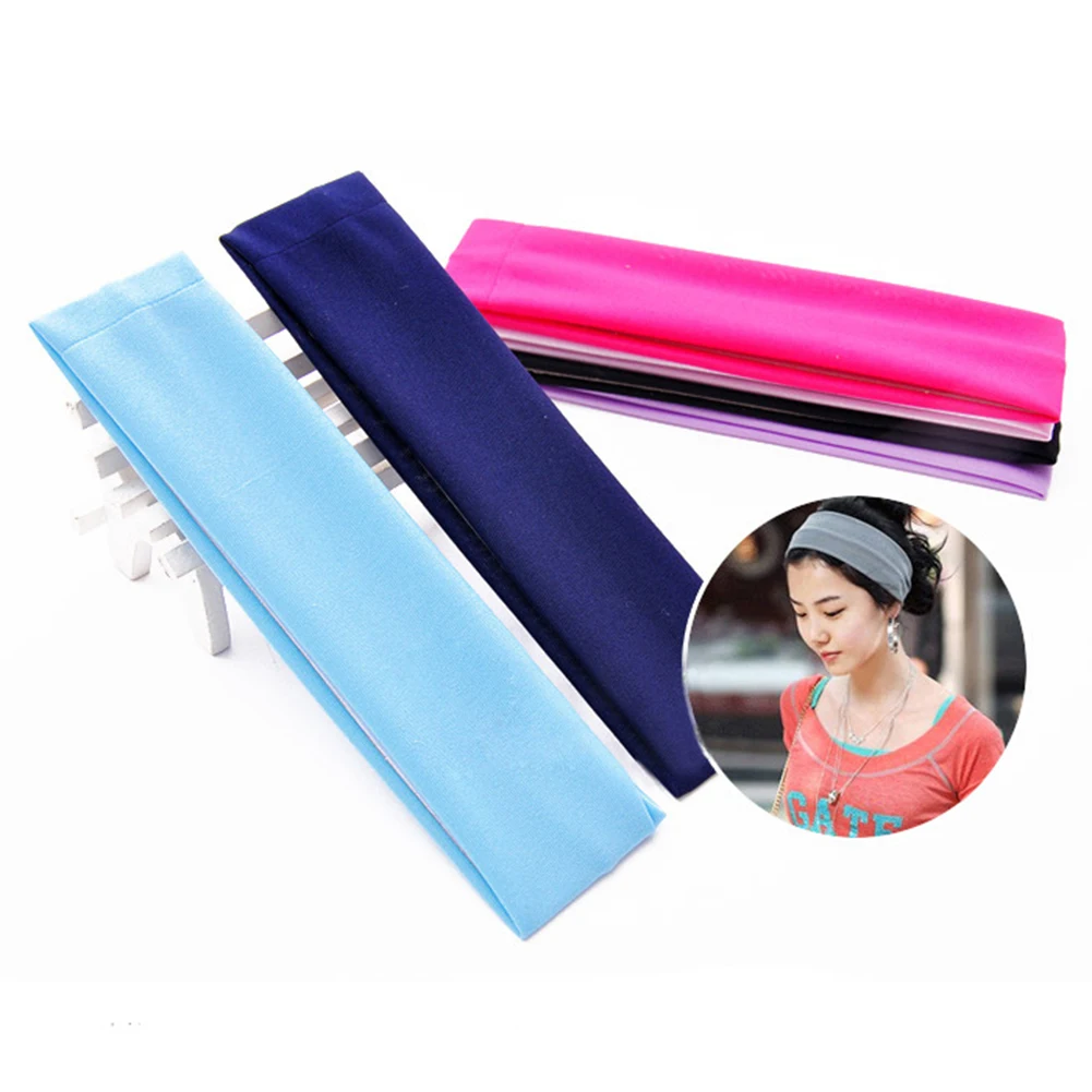 

1PC Fashion Absorbing Wide Solid Sweat Yoga Headband Candy Color Hairband For Women Outdoor Sports Wash Face Hair Accessories