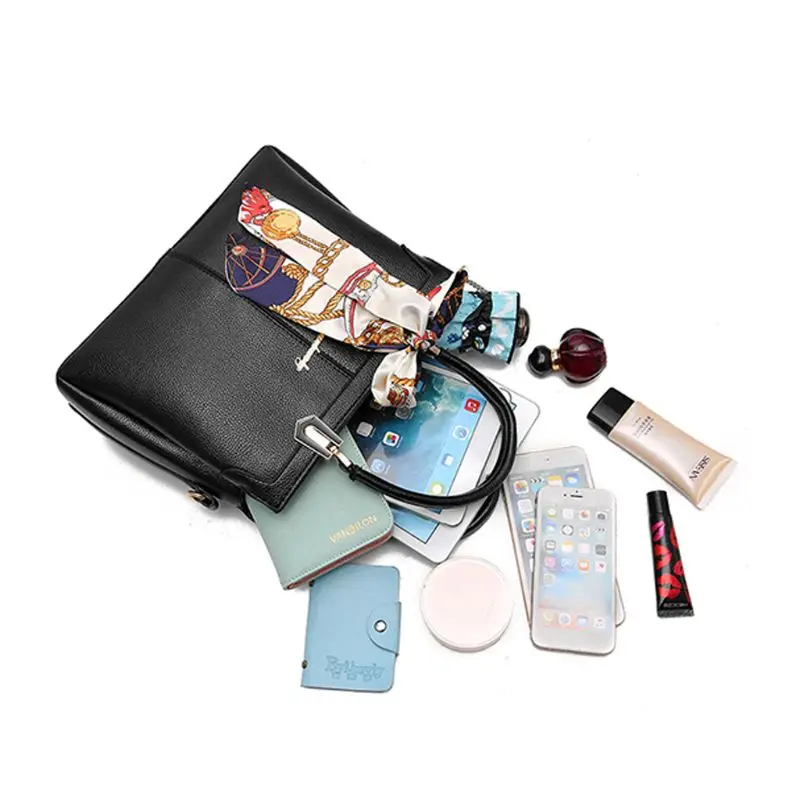 Женская кожаная сумка сумка-мессенджер через плечо с верхней ручкой женский шарф