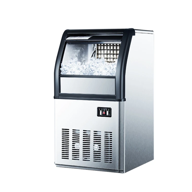 

80KG Commercial Automatic Square Ice Ice Maker Bar Cafe Milk Tea Shop Ice Maker 110V/220V Household Square Ice Cube Ice Maker