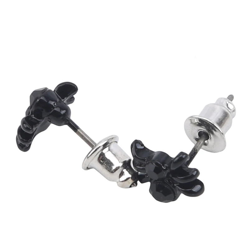 Персональный черный гвоздик в виде паука креативные серьги стиле хип хоп