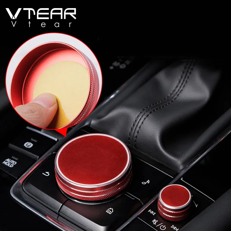 

Vtear For Mazda CX-30 CX30 2021 2020 Accessories Multimedia Air Conditioner Knob Ring Cover Sticker Interior Modification Parts