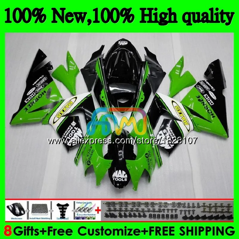 

Body For KAWASAKI ZX 1000 CC ZX 10 R ZX-10R 04 05 15BS.18 ZX1000CC 1000CC ZX 10R ZX10R 04 05 2004 2005 Fairing kit Green black