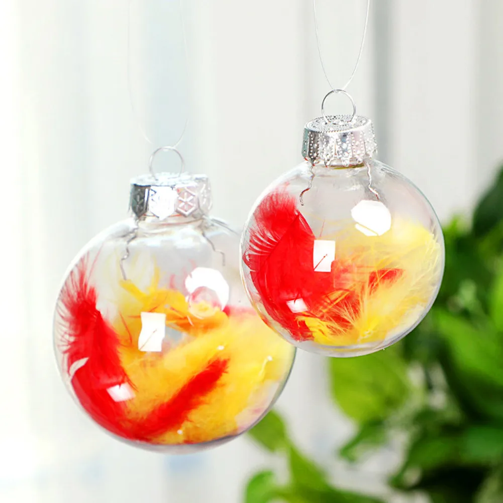 

5pcs Clear Plastic Christmas Balls Baubles Fillable Xmas Tree Ornament 6cm Round Hollow Hanging Christmas Ball Home Decor