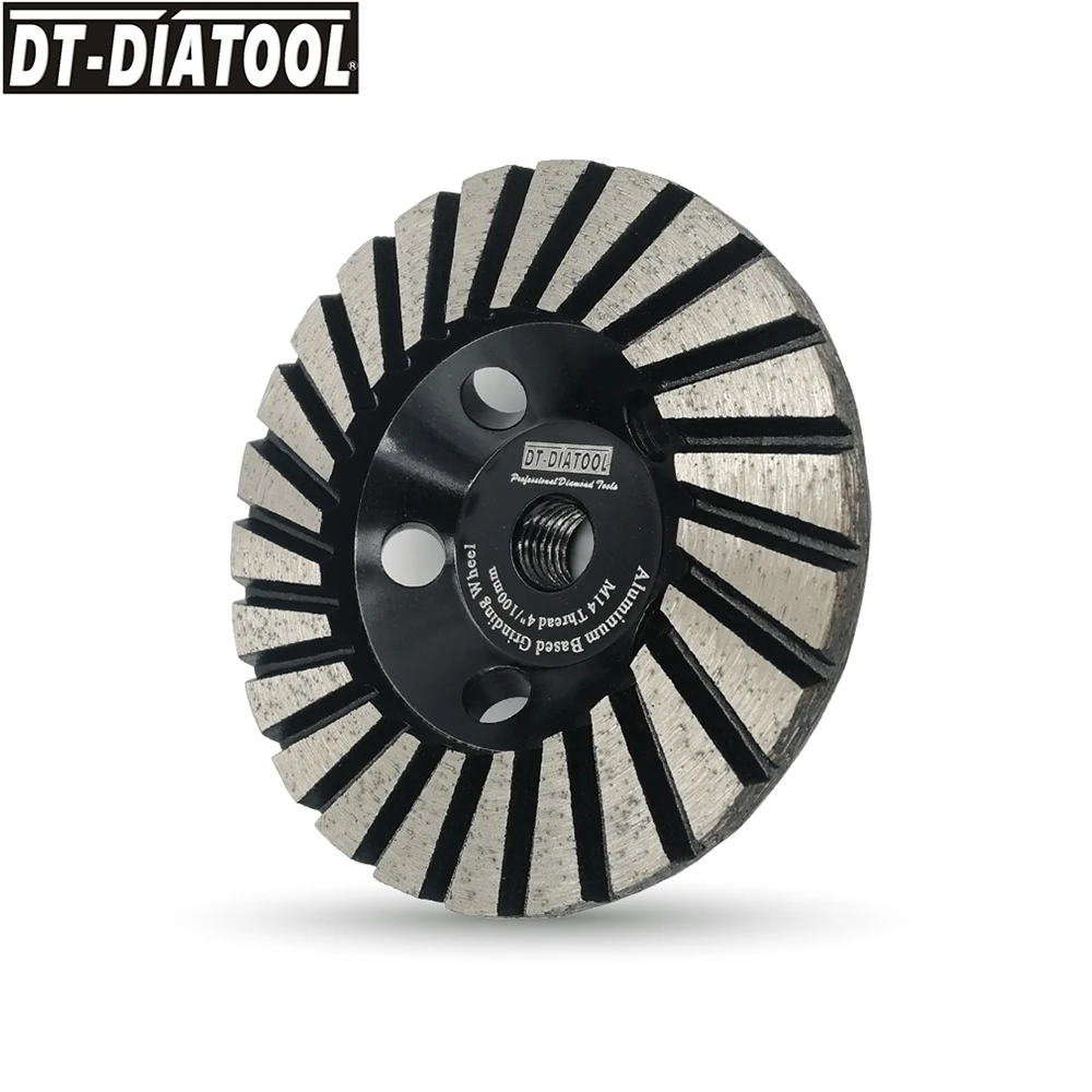

DT-DIATOOL 1pc M14 Thread Dia 100mm/4inch Grit #50 Aluminum Based Grinding Cup Wheel Granite Marble Concrete Grinding Disc