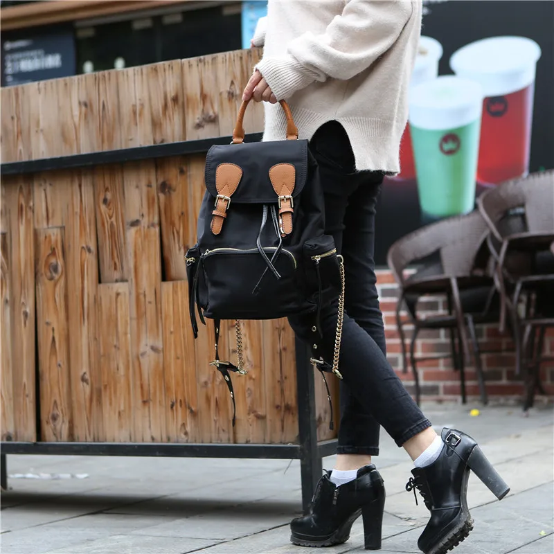 Fashiom Women Backpack Brand Designer Nylon Backpack England Style School Travel Bags Backpack