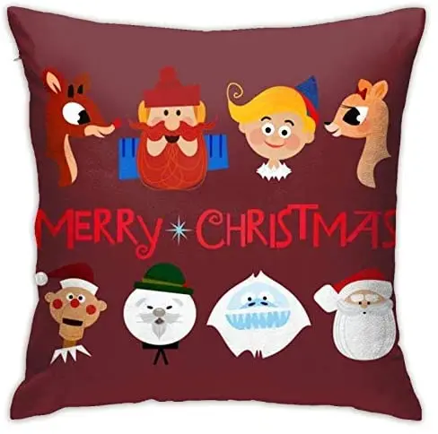 

PooizsdzzzRudoh The Red Nosed Reindeer Throw Pillow Covers Soft Decorative Pillowcases Decorative Cushion Covers for Couch Bed