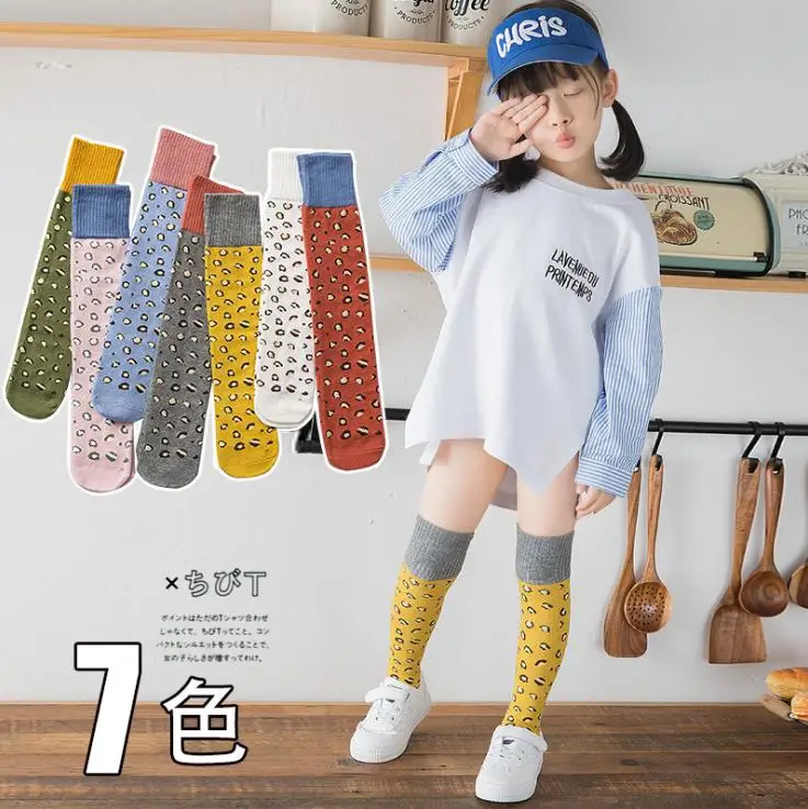 Чулки в стиле хип хоп с леопардовым принтом для девочек и чулки до бедра носки