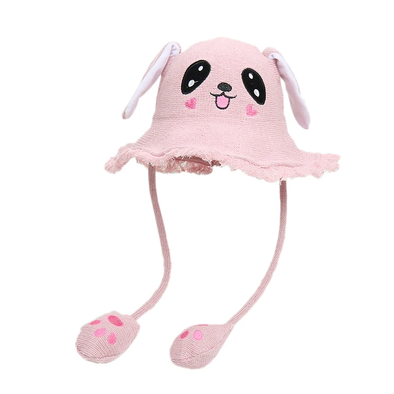 

2020 Baby Girls Animals Ear Moving Jumping Fashion Hats Children Women Warm Plush Rabbit Summer Caps Kids Cute Funny Hats Sun