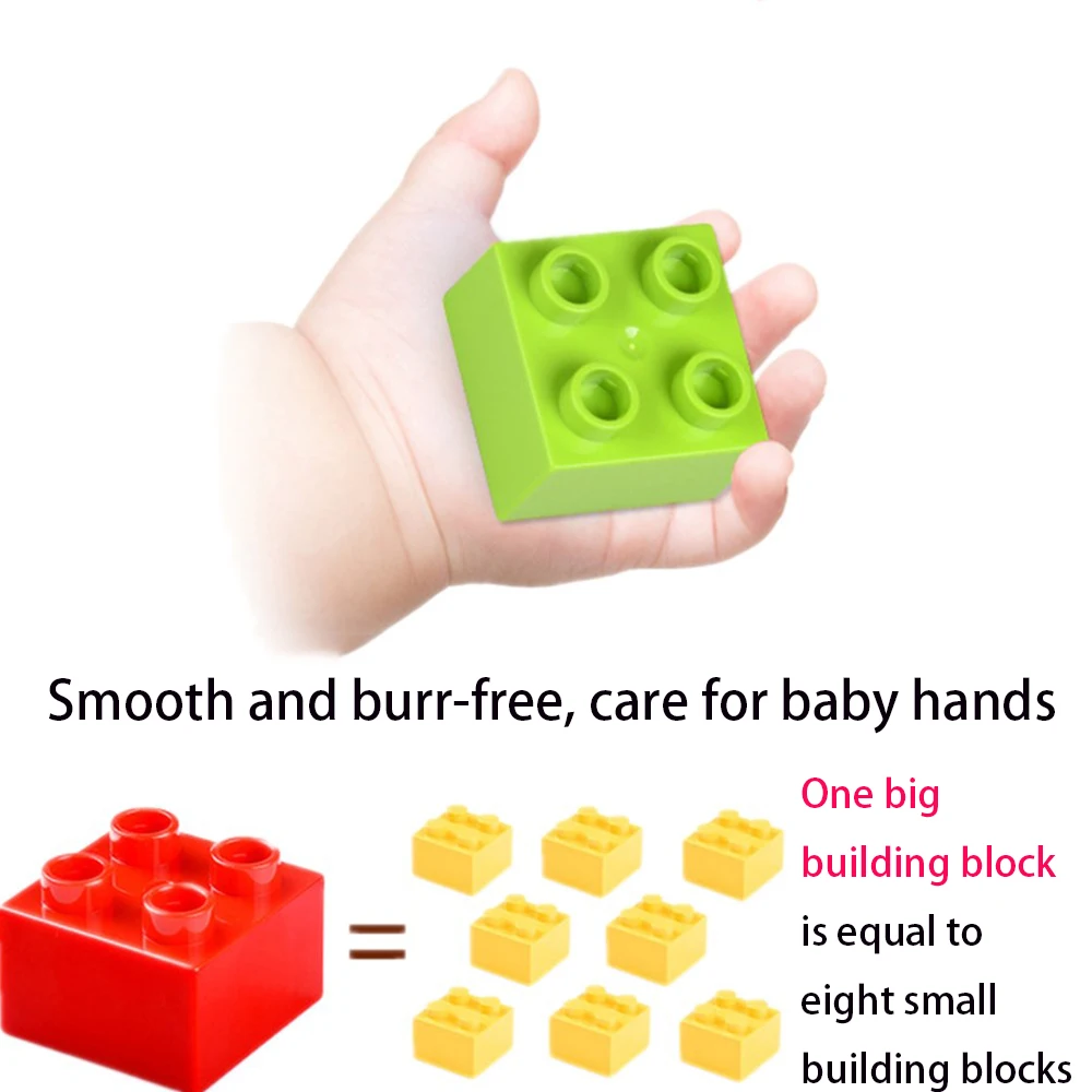 

89PCS Diy Big Size Building Blocks Sets Slide Castle Compatible with Duplo Educational Creative Toys Birthday Gifts for Children