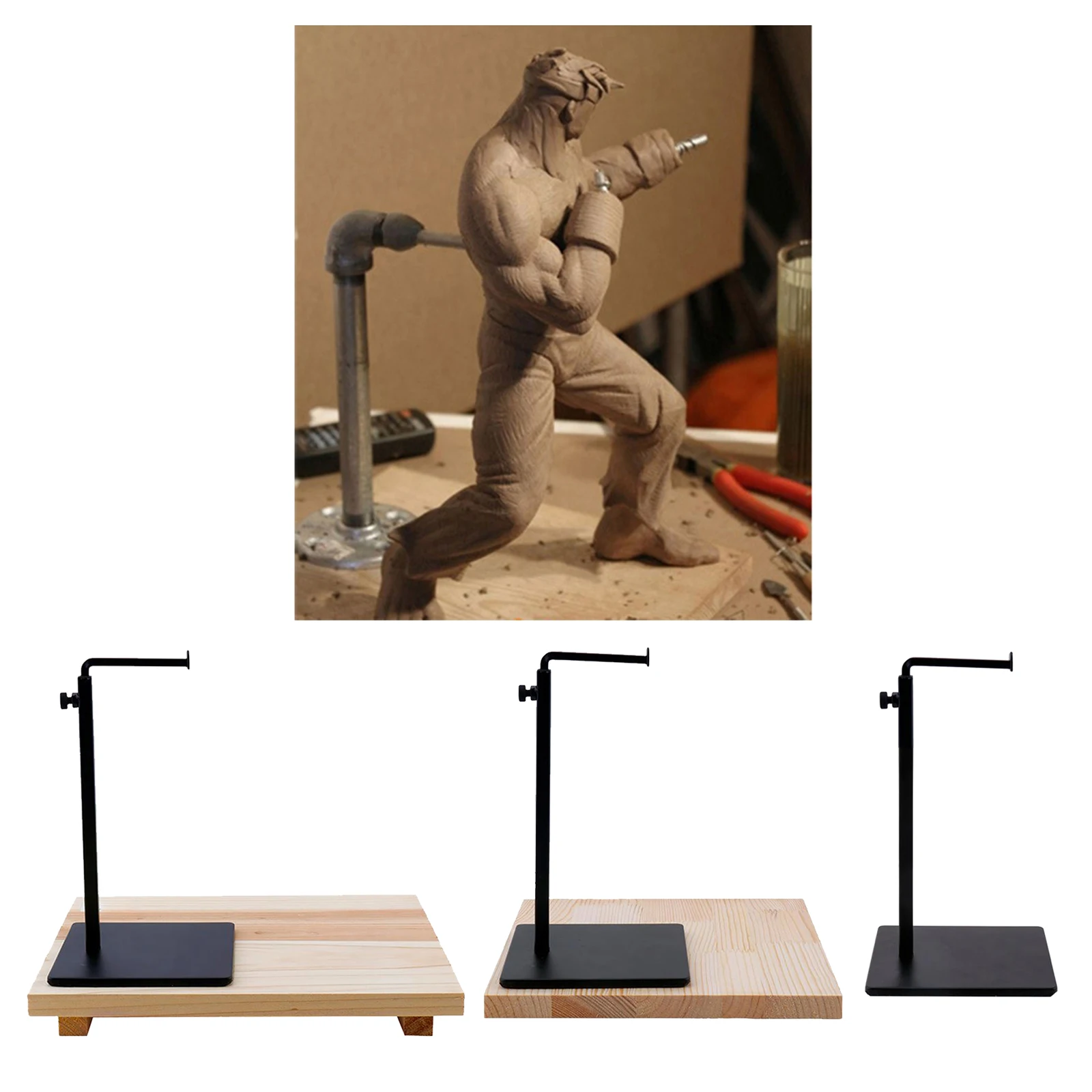 

Pottery Clay Sculpture Display Stand Holder Sculpting Bracket Modelling Ceramic Hobby Art Tools for Kids Adults Beginners