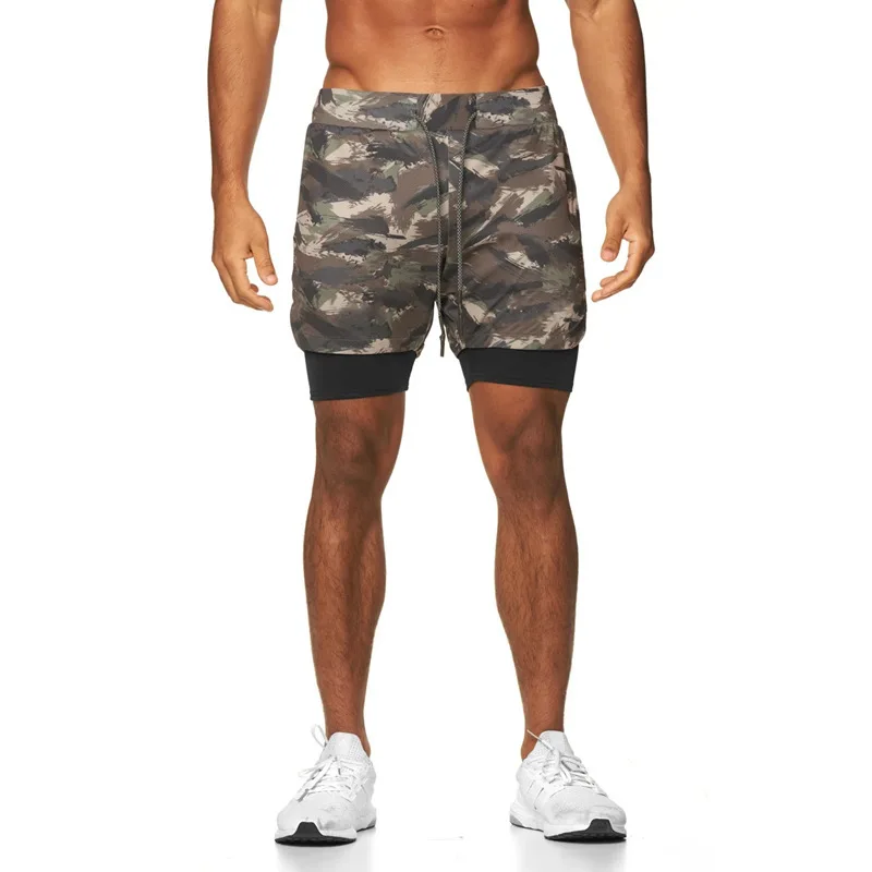 

Men's summer running sports shorts gym 2 in 1 jogging fitness shorts training quick-drying men's men's shorts sports gym shorts