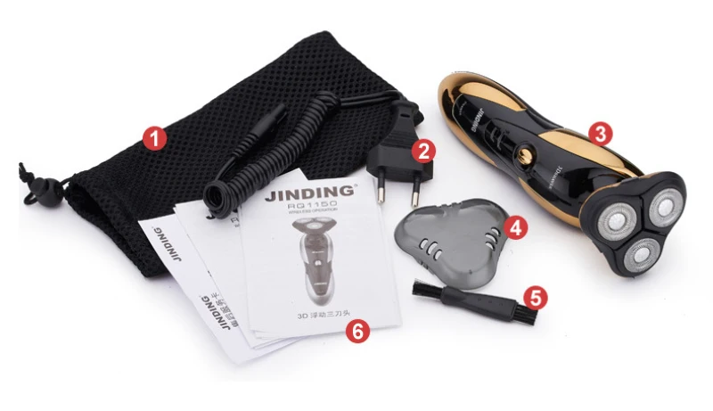 JINDING Водонепроницаемый 3D электробритва с плавающей головкой перезаряжаемый