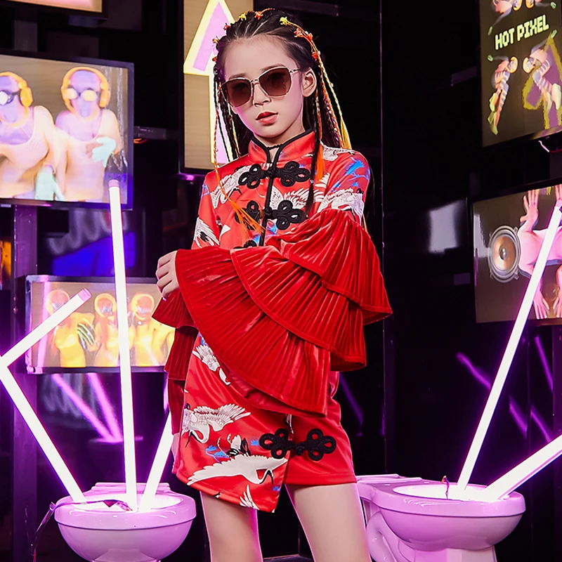 Костюмы для джазовых танцев девочек танцевальный костюм в стиле хип хоп одежда