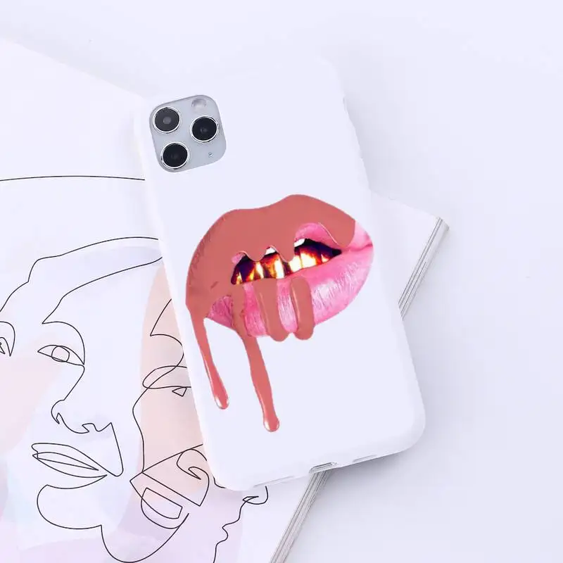 

Sexy Girl Kylie Jenner Lips Kiss Phone Case Candy Color for iPhone 6 7 8 11 12 s mini pro X XS XR MAX Plus high quality coque