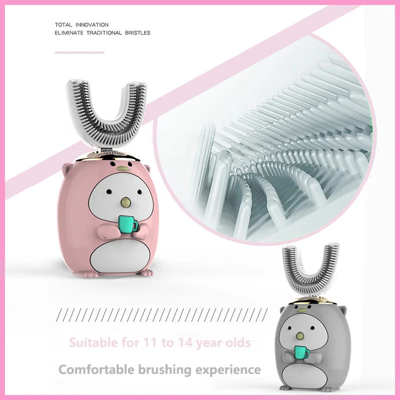 Электрическая зубная щетка для детей умная U-образной формы 360 градусов