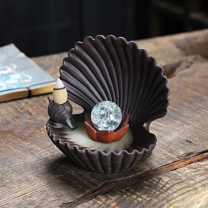 Курильница для благовоний керамическая курильница в форме ракушки подставка