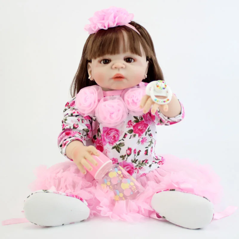 BZDOLL 22 &quotполностью силиконовый новорожденный девочка кукла реалистичный