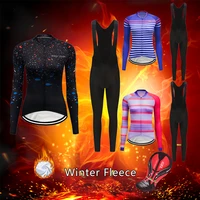 women winter cycling jersey set 2022 warm thermal fleece bicycle clothes mtb suit female uniform bike clothing kit skinsuit wear