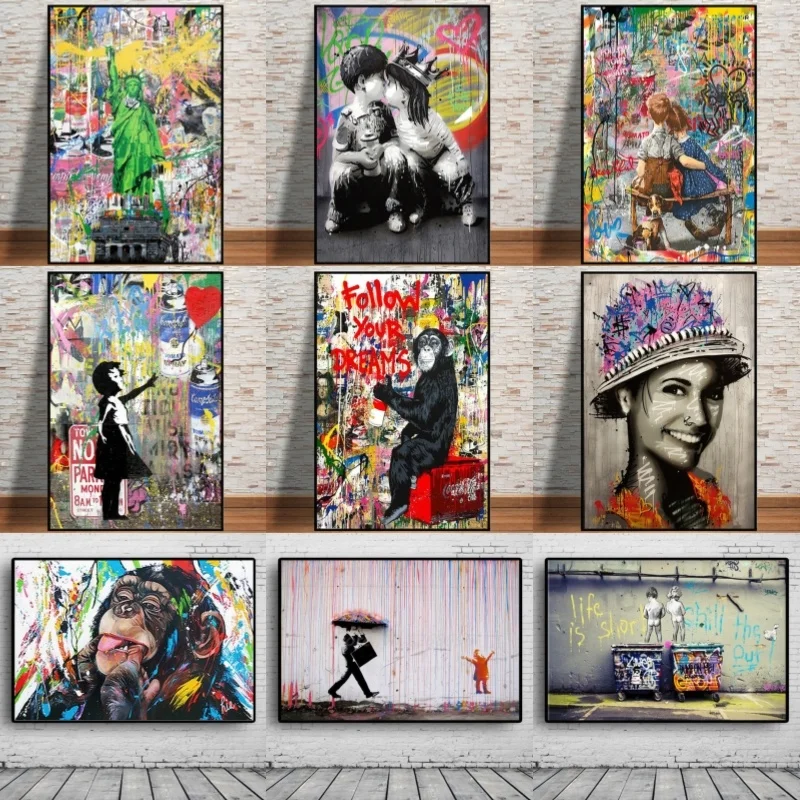 

Street Graffiti Art "Follow Your Dreams" Canvas Painting Posters and Prints Wall Art Pictures for Living Room Cuadros Home Decor