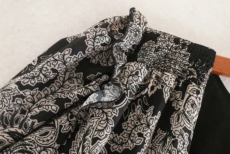 Женское винтажное Плиссированное мини платье с цветочным принтом и рюшами