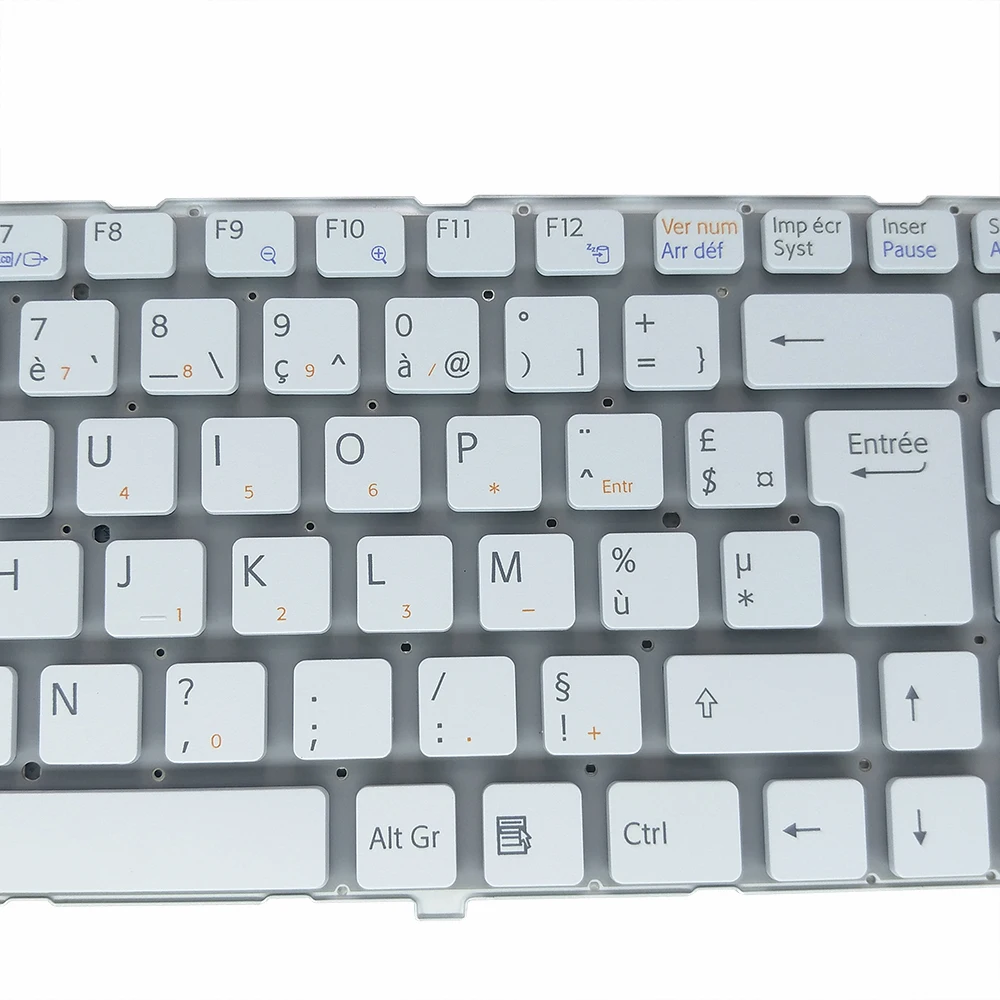 Ноутбуки Замена клавиатуры для Sony VAIO VGNNW VGN NW 180 220 235 FR французская белая