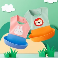 baby bibs silicone removable infant toddler feeding rice sleeveless apron saliva towel adjustable waterproof apron with pocket