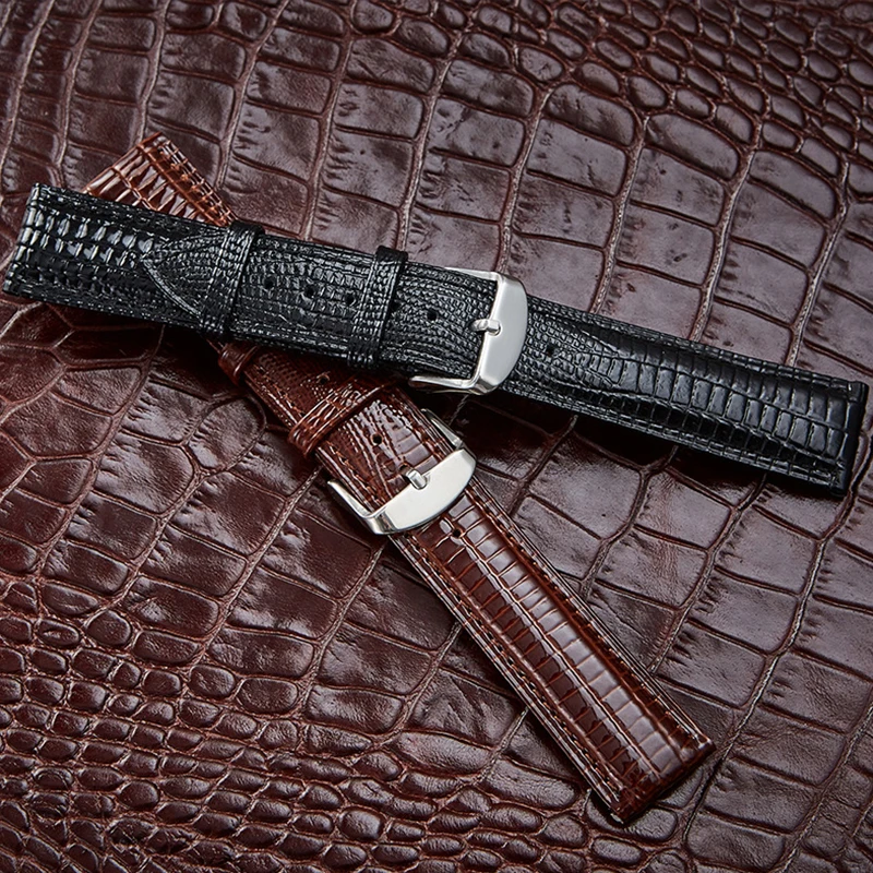 Ремешок кожаный для наручных часов мужской и женский браслет с пряжкой из