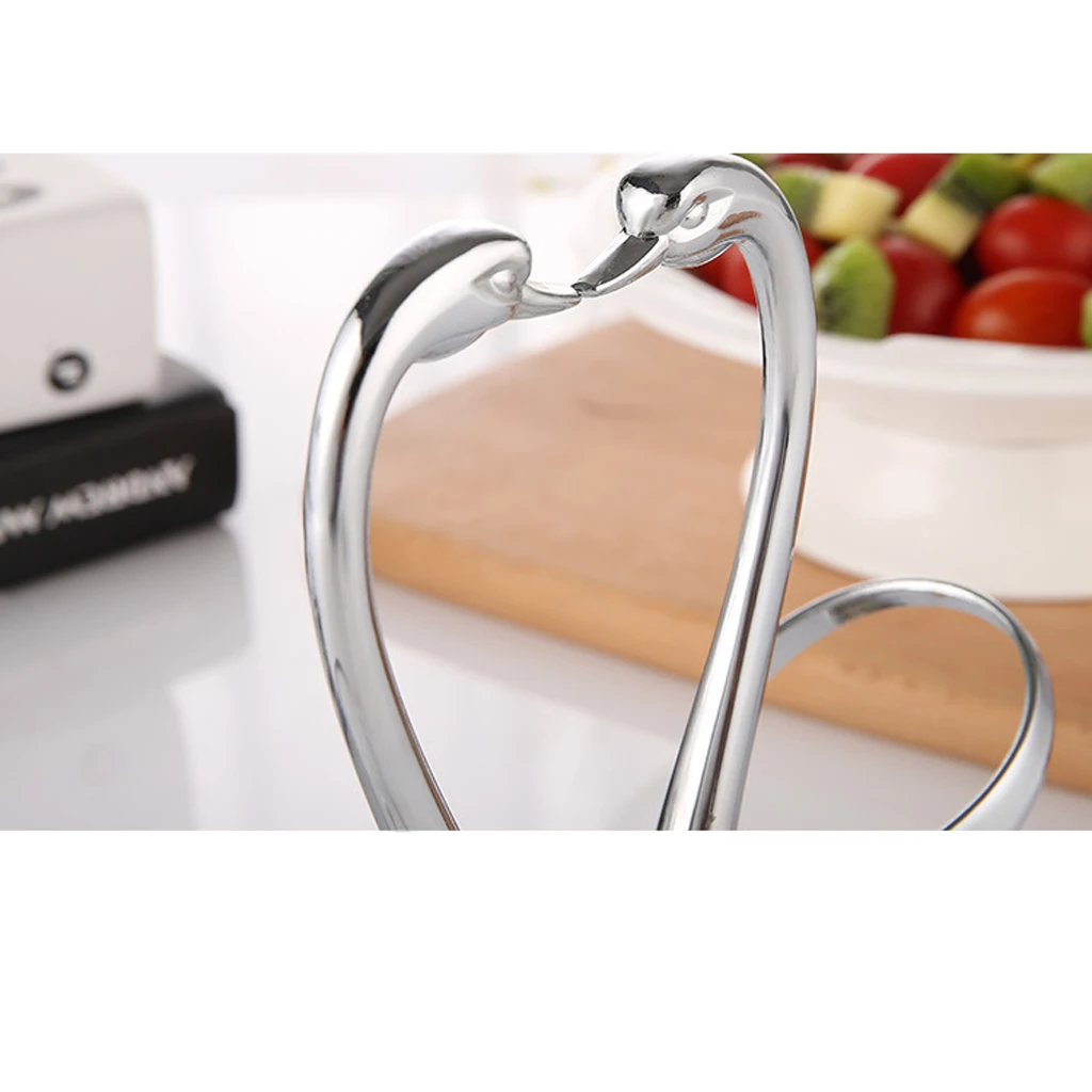 Вилка и ложка для фруктов из нержавеющей стали основание в виде лебедя кофе 3 шт.