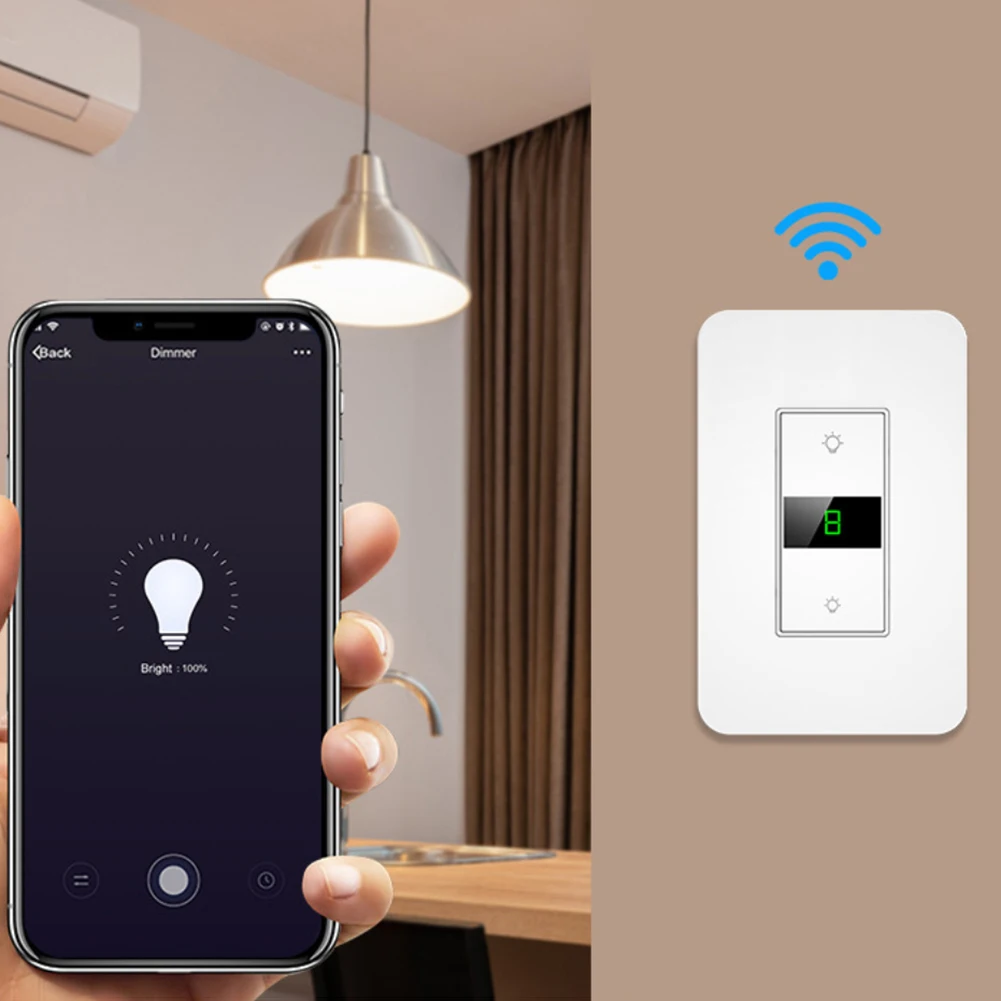 

KS-7011 US Wifi Smart Switch Smart Touch Dimmer Switch LED Indicator Light Intelligent Voice Control Mobile APP Remote Control