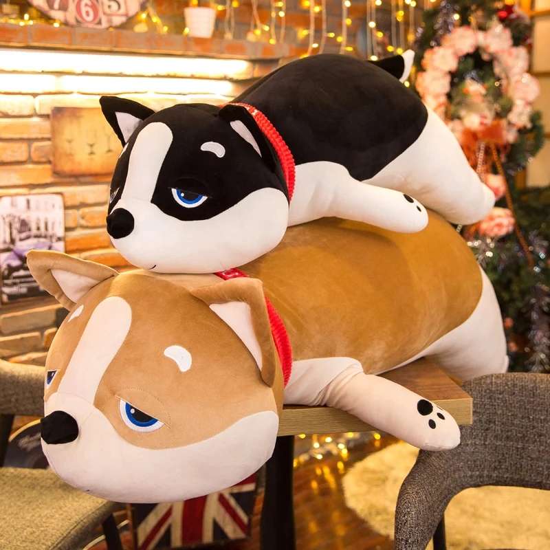 50 см милый сонный Сиба ину плюшевая подушка Хаски плюшевый щенок кукла собака