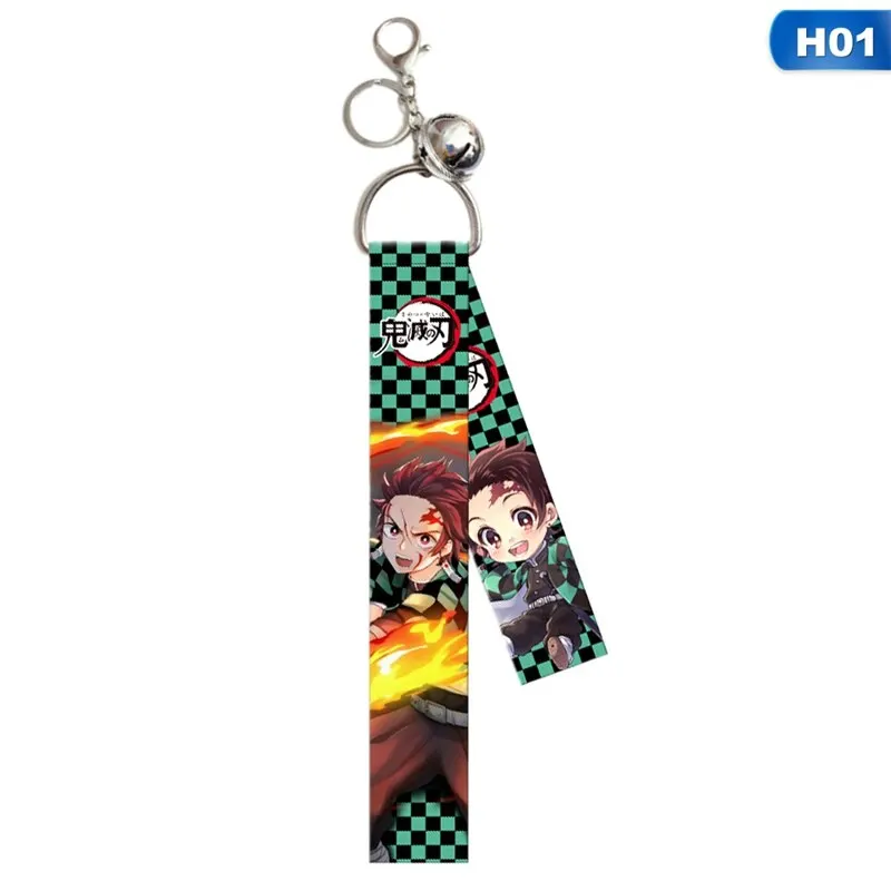 

Anime Chen Qing Ling and Demon Slayer Keychain Brinco Blade Of Ghost Key Chains Choker Kamado Tanjirou Same Jewelry Fans Gift