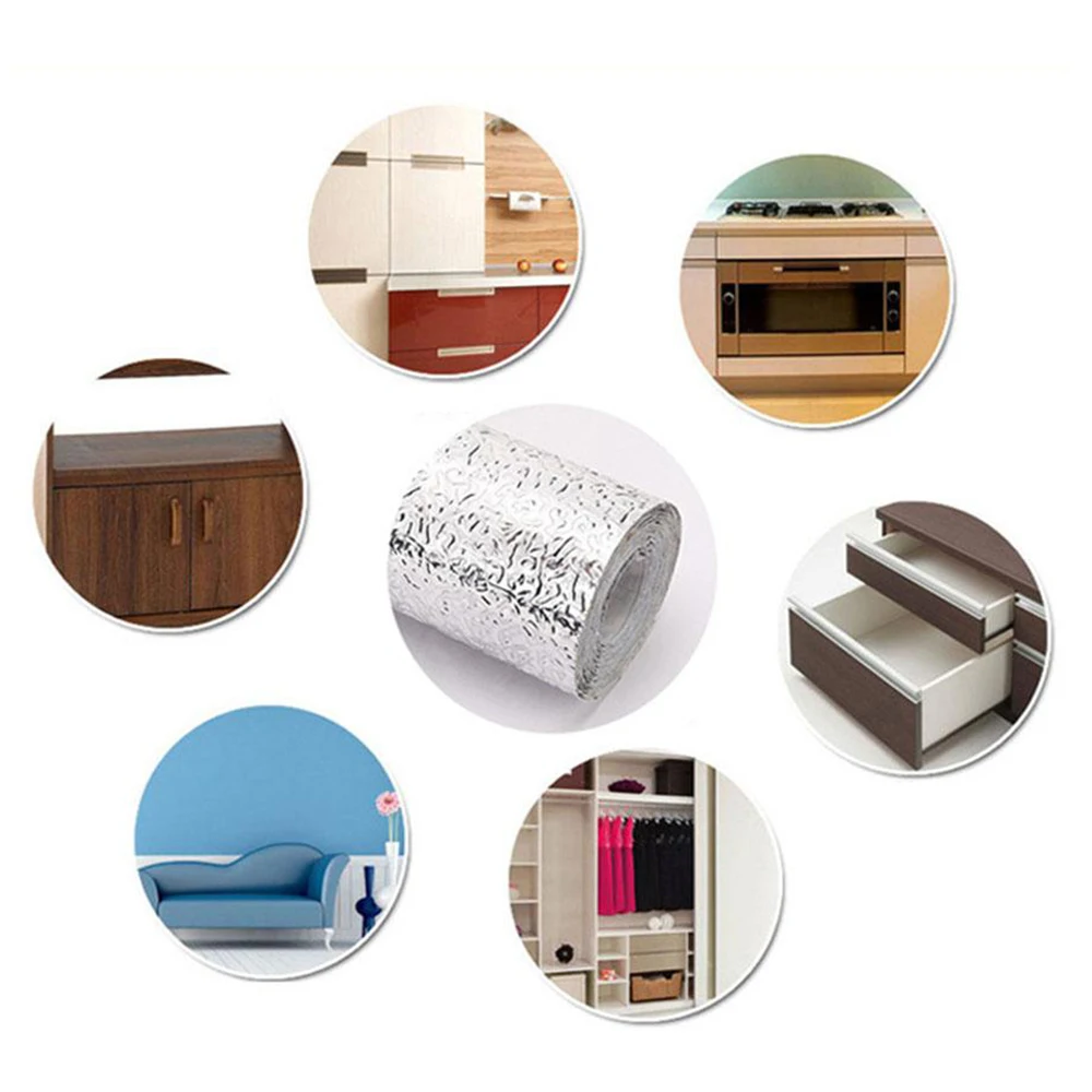 

Kitchen Oil-proof Sticker 40x100cm Waterproof Aluminum Foil Kitchen Stove Under Cabinet Self Adhesive Wall Sticker DIY Wallpaper