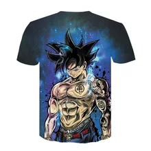 2021 Summer New Dragon Ball Digital Printing 3DT Shirt Men's Fashion Short Sleeve Top