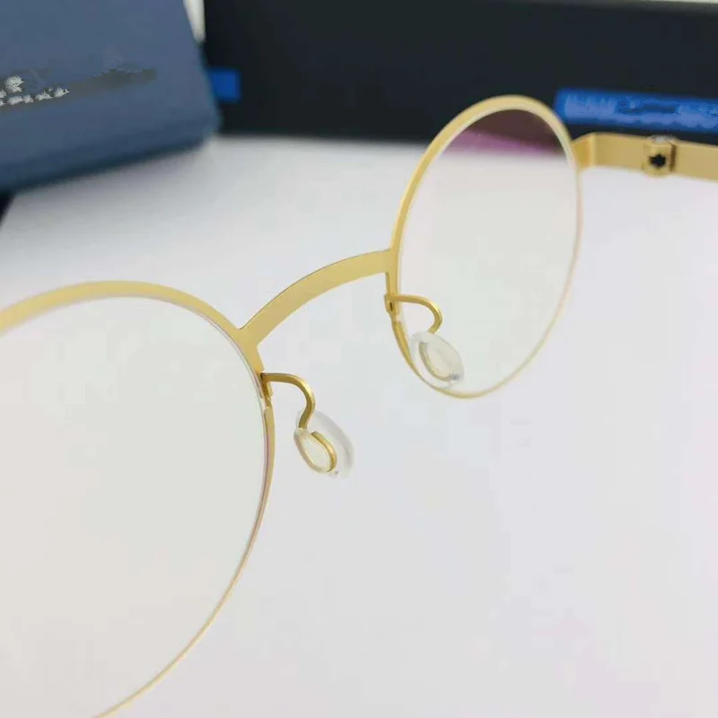 Дания бренд ручной работы Оправа очков из титанового сплава Men винтажные круглые