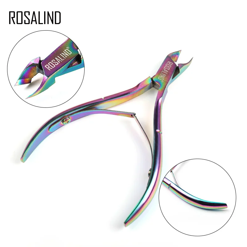 ROSALIND Cuticle Nippers Cuticle Clippers for Manicure Scissors Trimmer Dead Skin Remover Gorgeous Colorful Stainless Steel Tool