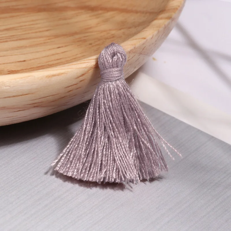 Light Purple 100 шт./упак. милые мини цветные хлопковые нитки кисточкой богемные бахрома DIY ручной работы принадлежности кулон декоративный материал аксессуары - Цвет: Light Purple