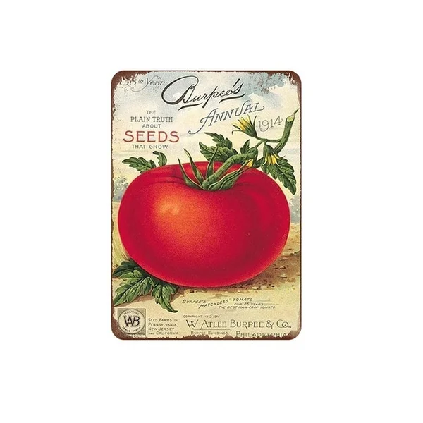 

Tomato Seeds,the Plain Trull About Seeds Tha Grow 1914 Metal Tin Sign 8x12 Inch Home Kitchen Fastfood Bar Pub Wall Decor