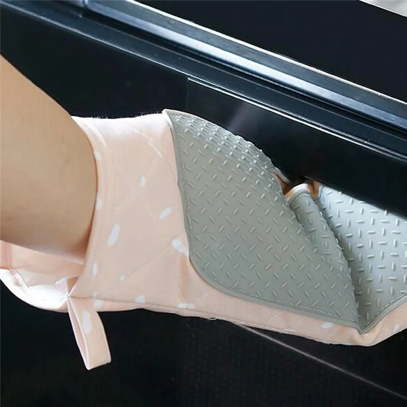 1 пара кухонных перчаток для микроволновки Нескользящие хлопковые перчатки