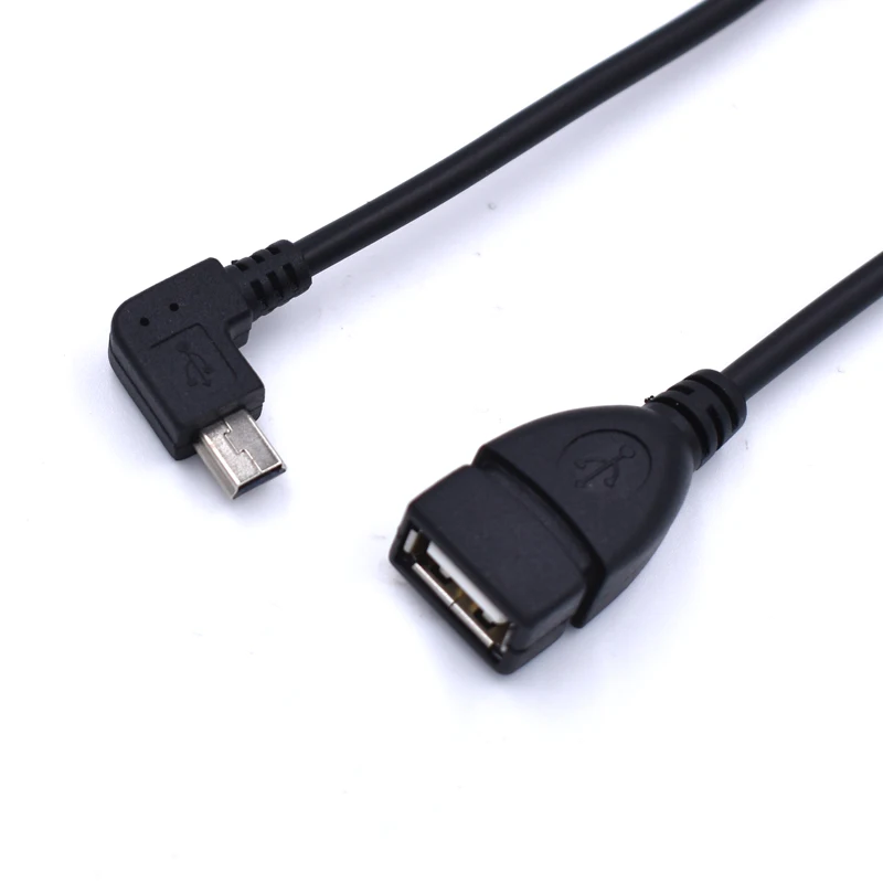 20 шт./лот 90 градусов прямоугольный USB хост кабель mini A папа мама OTG для стола ПК