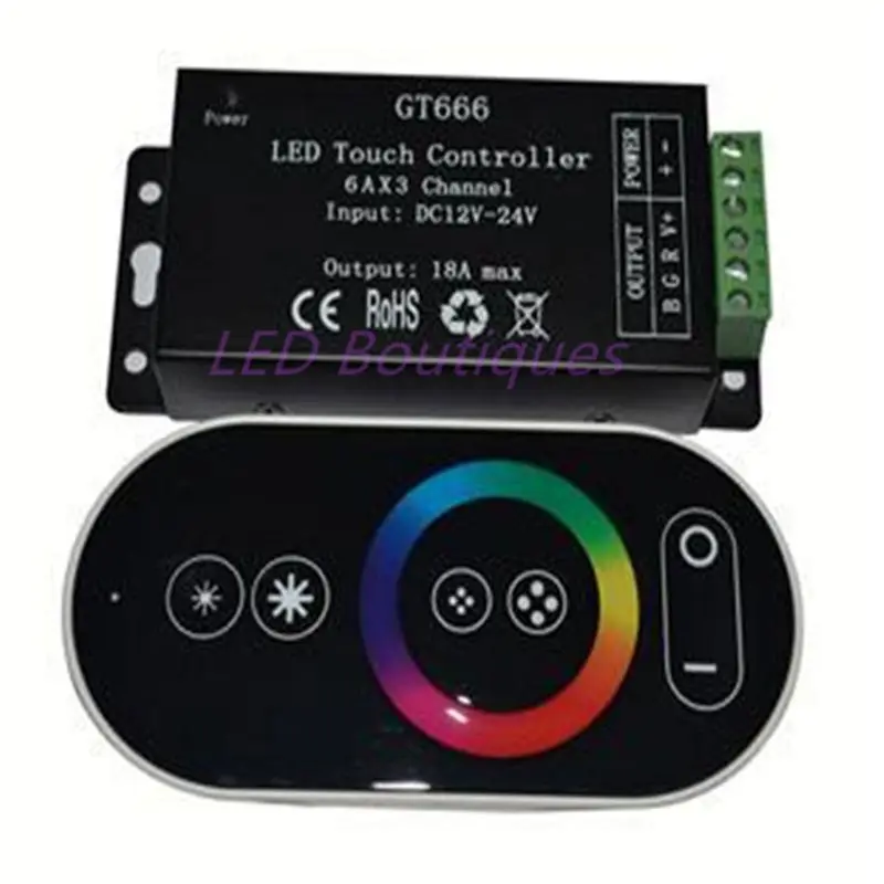 DC12V-24V GT666 6Ax3channel 18A RF беспроводной сенсорный RGB контроллер Сенсорная панель led