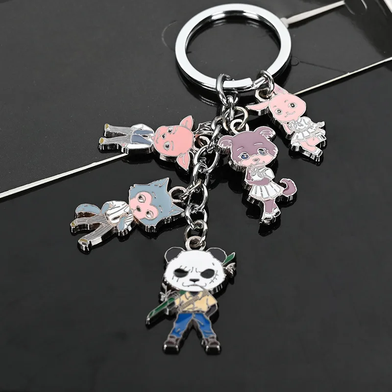 

Hot Sale Japan Animal Crossing Keychain Metal Backpack Pendant Women Girl Cartoon key Chains Cute Backpack Gift Keyring