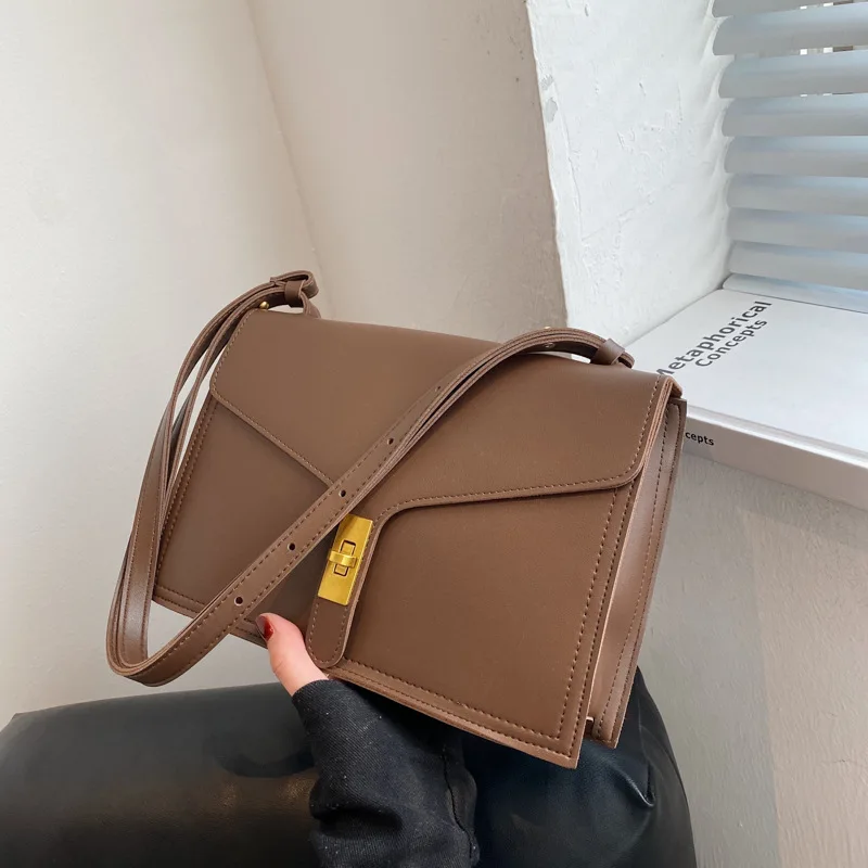 

Сумки для женщин 2022 новые роскошные сумки винтажные однотонные простые модные сумки-мессенджеры с замком женские сумки