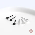 LKO Настоящее серебро 925 пробы простые круглые серьги-гвоздики для женщин ювелирные изделия милые милые серьги-гвоздики для девочек подарки аксессуары