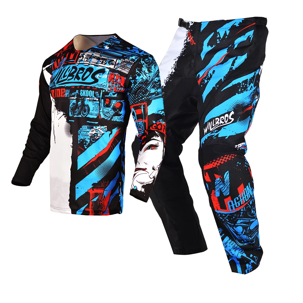 Youth Gear Set Kid Motocross Jersey Pants MX Combo ATV Off-road Outfit Willbros Enduro Suit Boy Child Cycling MTB Bicycle Kits