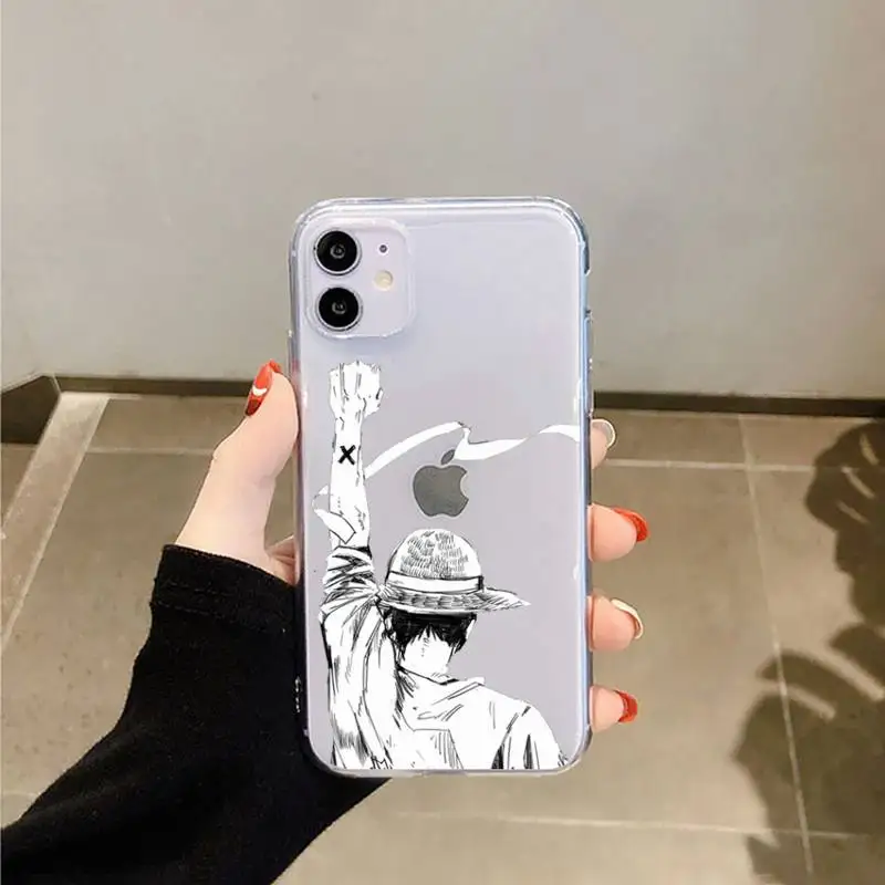 

Anime One Piece Phone Case Transparent for iPhone 11 12 mini pro XS MAX 8 7 6 6S Plus X 5S SE 2020 XR