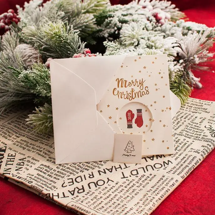 F XINAHER 1 шт./5 шт. полый дизайн открытка merry christmas поздравительная открытка Рождественская открытка Tri-складной карточка подарочные открытки - Цвет: F