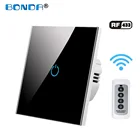 Настенный пульт дистанционного управления, 220 В, стандарт ЕСВеликобритании, сенсорные выключатели для освещения на 123 человек, стеклянная панель, умный дом RF433