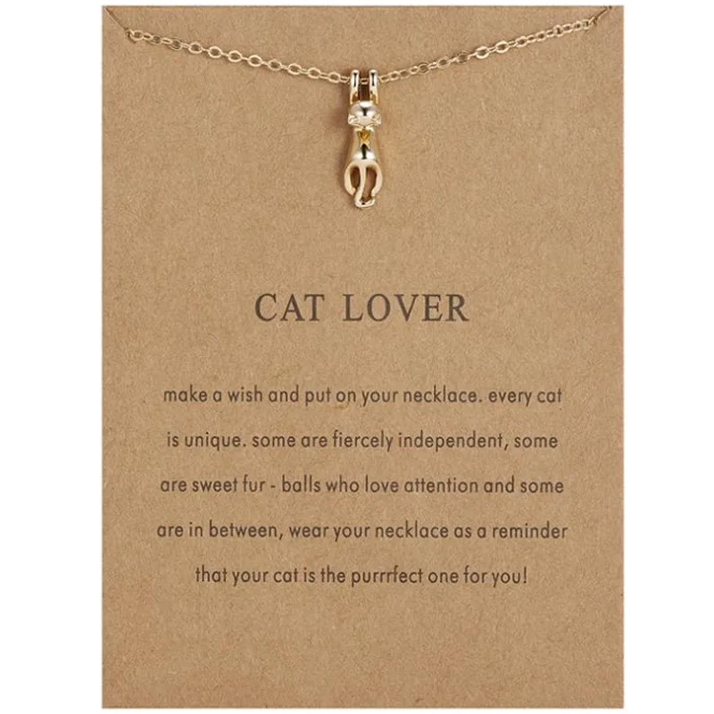 

Factory direct sales naked cat Necklace Lovely Cat Pendant clavicle chain European and American simple card Necklace female