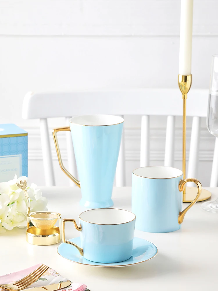 

Creative Blue Mugs Bone China Coffee Cup Afternoon Tea Party Milk Water Drinking Home Drinkware Gifts