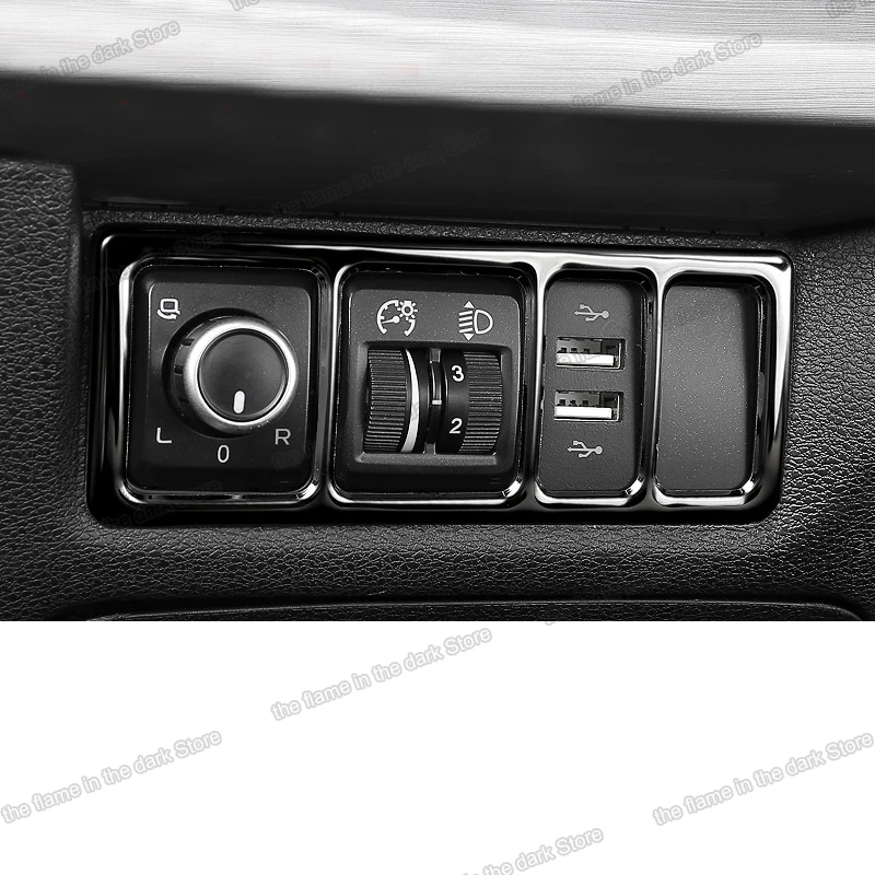 Lsrtw2017 Metal Car Headlight Control Panel Trims for Geely Boyue Atlas 2016 2017 2018 2019 2020 Interior Mouldings Accessories |